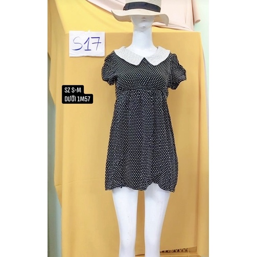 đầm chấm bi cổ sen size S-M.S17