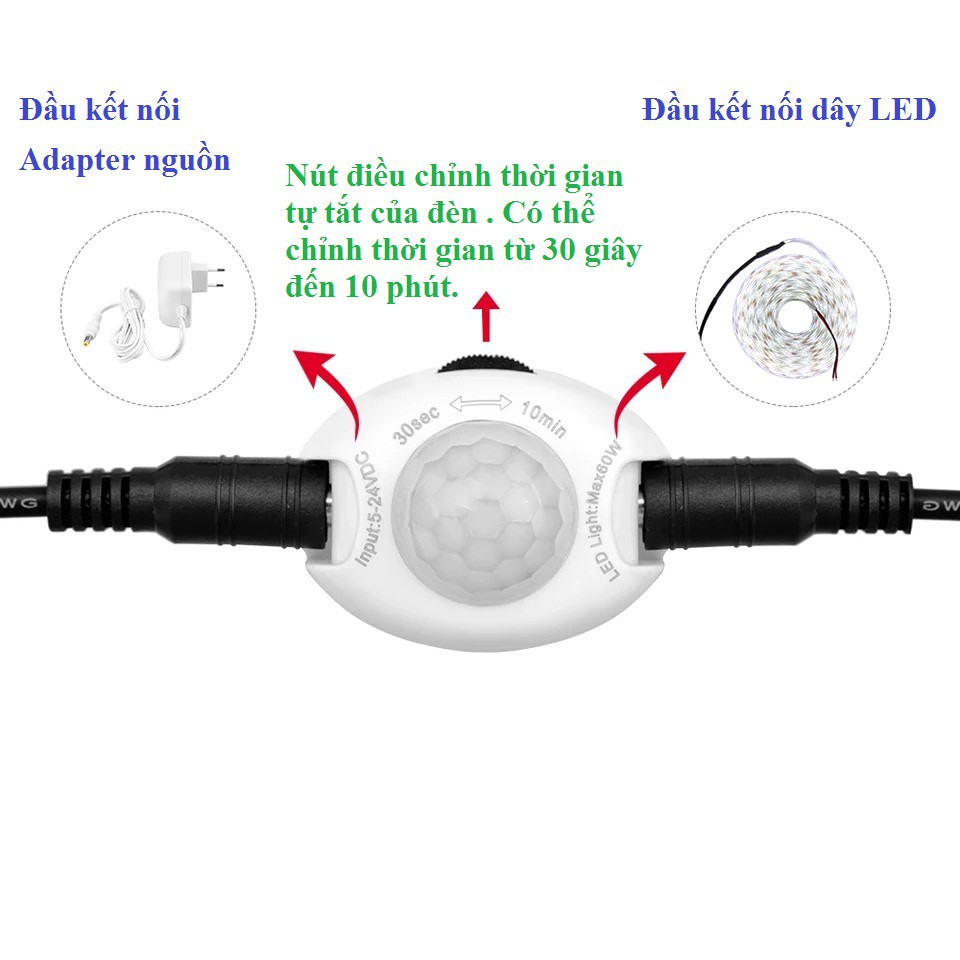 Đèn LED cảm ứng tự động sáng khi có người , dễ dàng lắp đặt phòng ngủ , lối đi cầu thang , tủ bếp , tiết kiệm điện