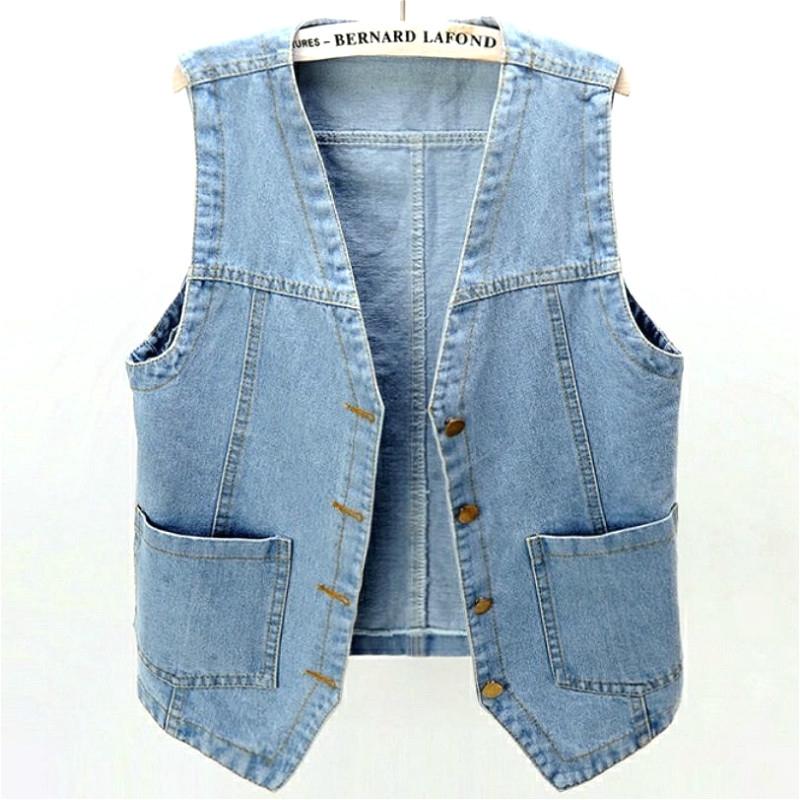 Áo Khoác Denim Không Tay Dáng Rộng Phong Cách Hàn Quốc Dành Cho Nữ