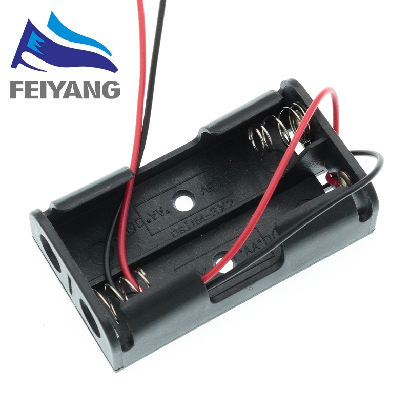 Hộp đựng pin AA/ 18650 3.7V/ 1.5V màu đen chất lượng cao tiện lợi