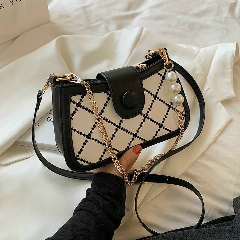 Túi xách nữ đeo chéo đeo vai phối dây xích quai ngọc SMN192 SHOPMYNHI