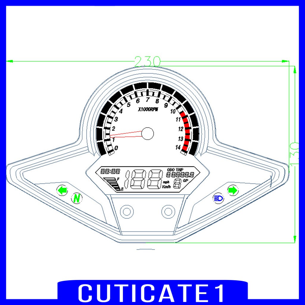 Đồng Hồ Đo Tốc Độ Màn Hình LCD Kỹ Thuật Số Cho Xe Mô Tô Honda CBR250R CBR 250 2011 2012 2013