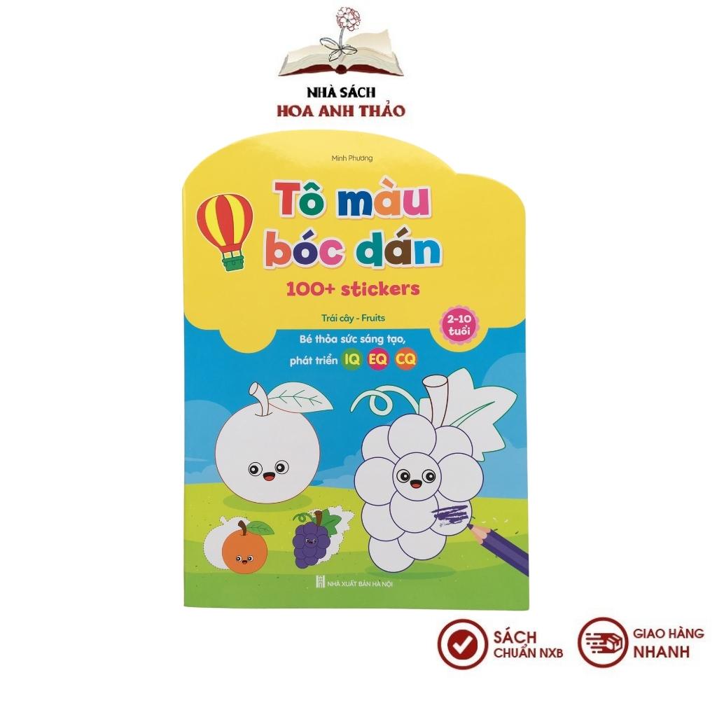 Sách - Bộ Tô Màu Bóc Dán 100+ Stickers , bộ 6 quyển