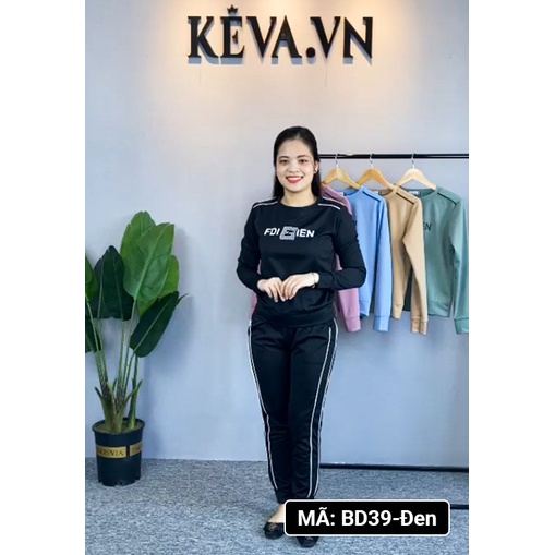 Set bộ đồ thu đông nữ dài tay - Thương hiệu Keva - Mã BD39