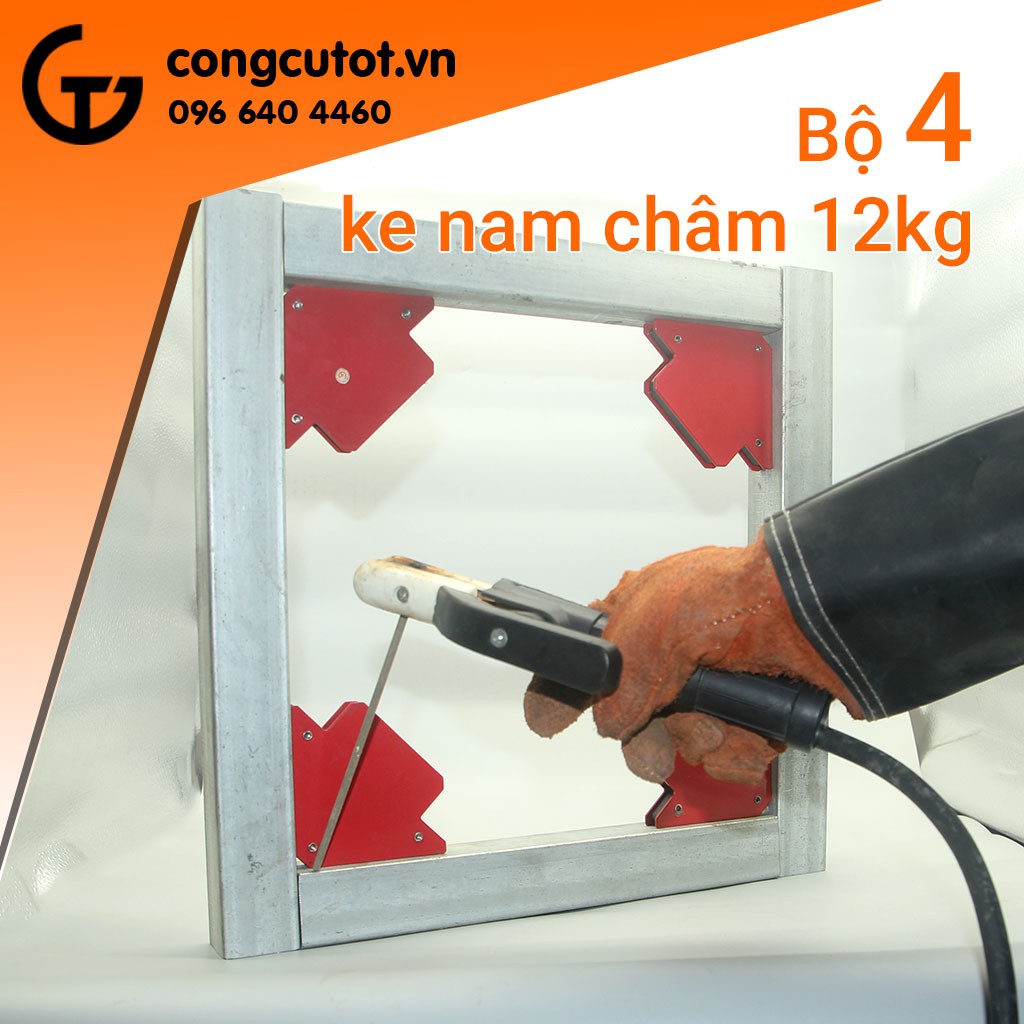 Bộ 4 ke góc nam châm hàn khung vuông 25LBS lực hút 12kg