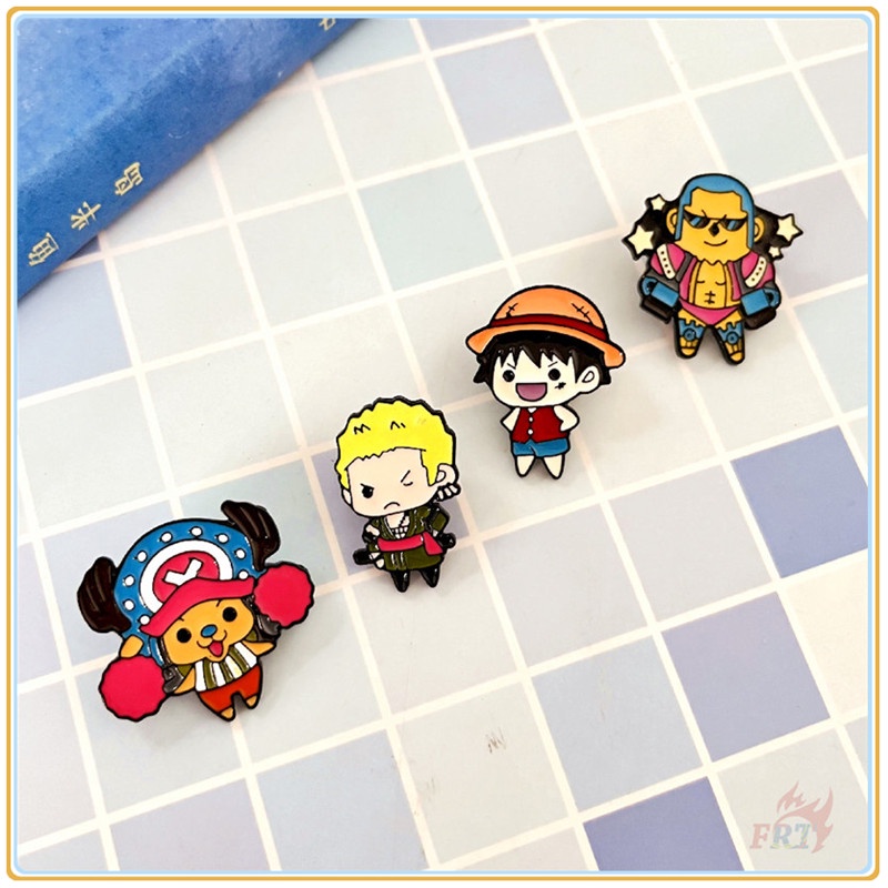 ♥ Trâm Cài Áo Hình Nhân Vật One Piece ♥ 1 Huy Hiệu Tráng Men Hình Hoạt Hình Anime Sáng Tạo Trang Trí Balo