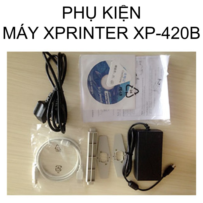 XP-420B [LAN+USB] máy in vận đơn TMĐT, phiếu gửi hàng, tem decal giá tiền, trà sữa, tự thiết kế khổ 115mm