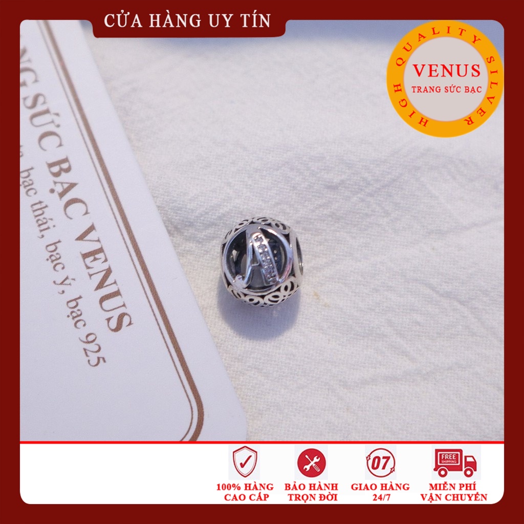 [Charm bạc 925 cao cấp] Charm chữ cái dạng Vintage- Mã sản phẩm VENUSCVI