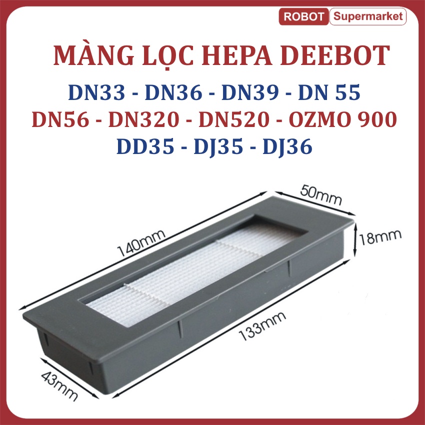 Màng lọc Hepa cho Robot hút bụi Deebot DN33, DN320, DN36, DN39, DN55, DN520, DD35, DJ35, DJ36