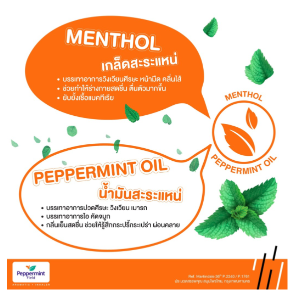 Ống Hít Thông Mũi 2 Đầu PEPPERMINT FIELD Inhaler Orange - Hương Cam Thơm Mát Cực Kỳ Dễ Chịu