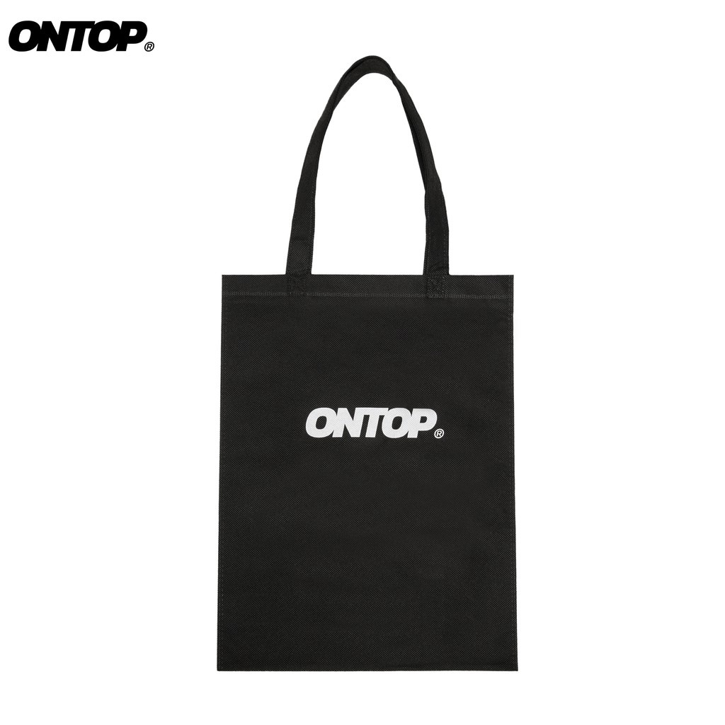 (Quà tặng mua kèm) Túi tote đeo vai màu đen local brand ONTOP - 2 chất liệu