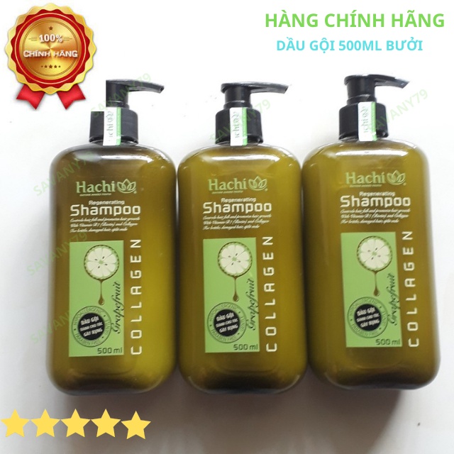 Combo cặp dầu gội xả bưởi HACHI 500ml kích thích mọc tóc và ngăn ngừa tóc gãy rụng,hàng chính hãng