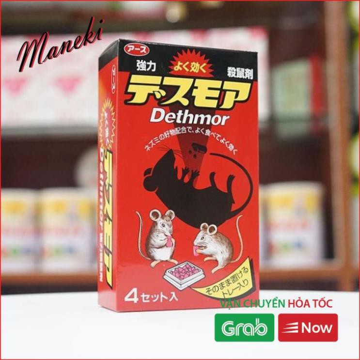 Thuốc diệt chuột Dethmor 4 vỉ dạng viên nội địa Nhật Bản Maneki