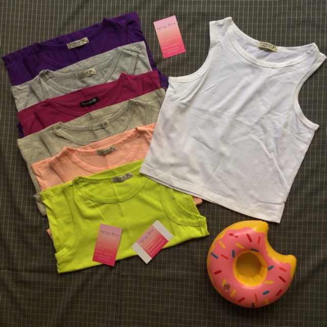 ÁO CROPTOP TRƠN f21 bao form bao chất 