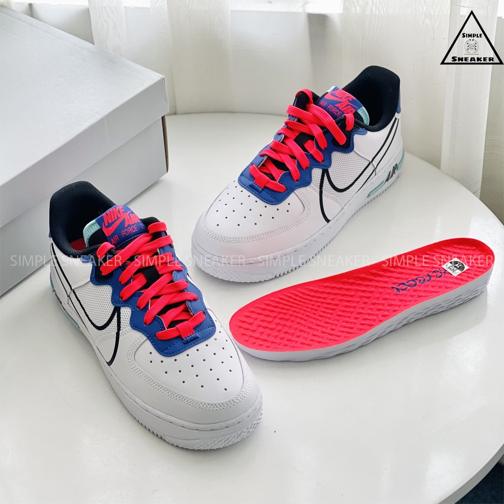 Giày Nike Air Force 1 Hàng Chính HãngGiày Sneaker Thể Thao Nike AF1 React Astronomy Blue - Simple Sneaker