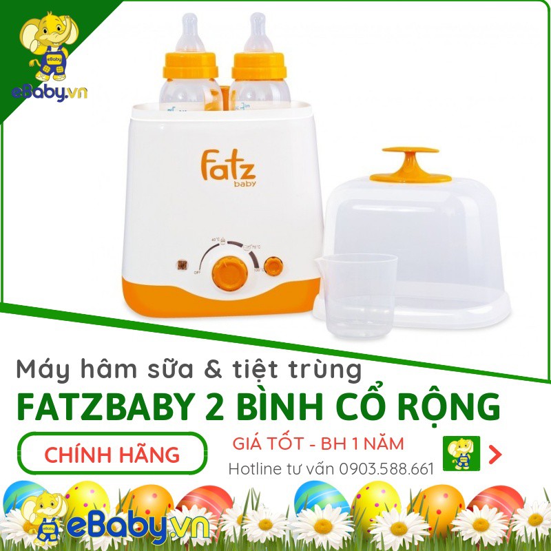 Máy Hâm, Tiệt Trùng Bình Sữa 2 Bình Cổ Rộng Fatz Baby FB3012SL