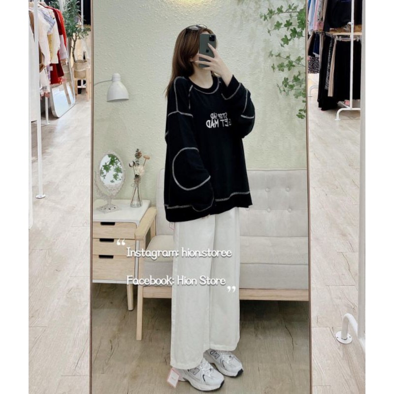 [Mã TRINNAVI giảm 10K đơn 199K] Áo Nam Nữ Tay Dài SWEATER ULZZANG Viền Chỉ Nổi Chữ Thêu Unisex 2 màu Đen, Trắng Xanh