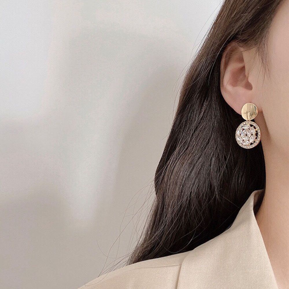 Bông tai S925 hình tròn nhiều màu thời trang thanh lịch cho nữ