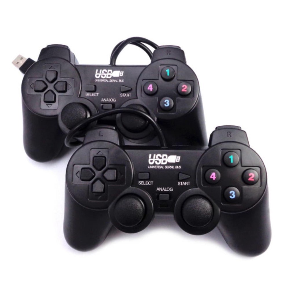 (Hàng xịn) Tay cầm chơi game PS2, PS3, PS4 có dây chế độ rung, dây kết nối USB cho PC / Laptop -dc2538