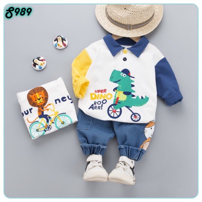 Set Quần Áo Cho Bé Trai Hình Con Thú - BABY CAT