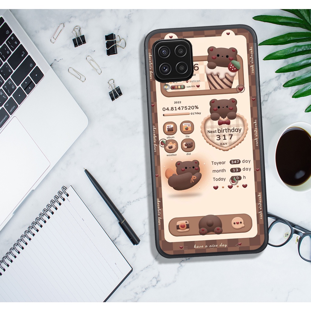 ỐP LƯNG SAMSUNG A12 5G - A22 4G - A22 5G - M32 - M33 - M53, IN HÌNH GẤU NÂU CHOCOLATE ĐÁNG YÊU.