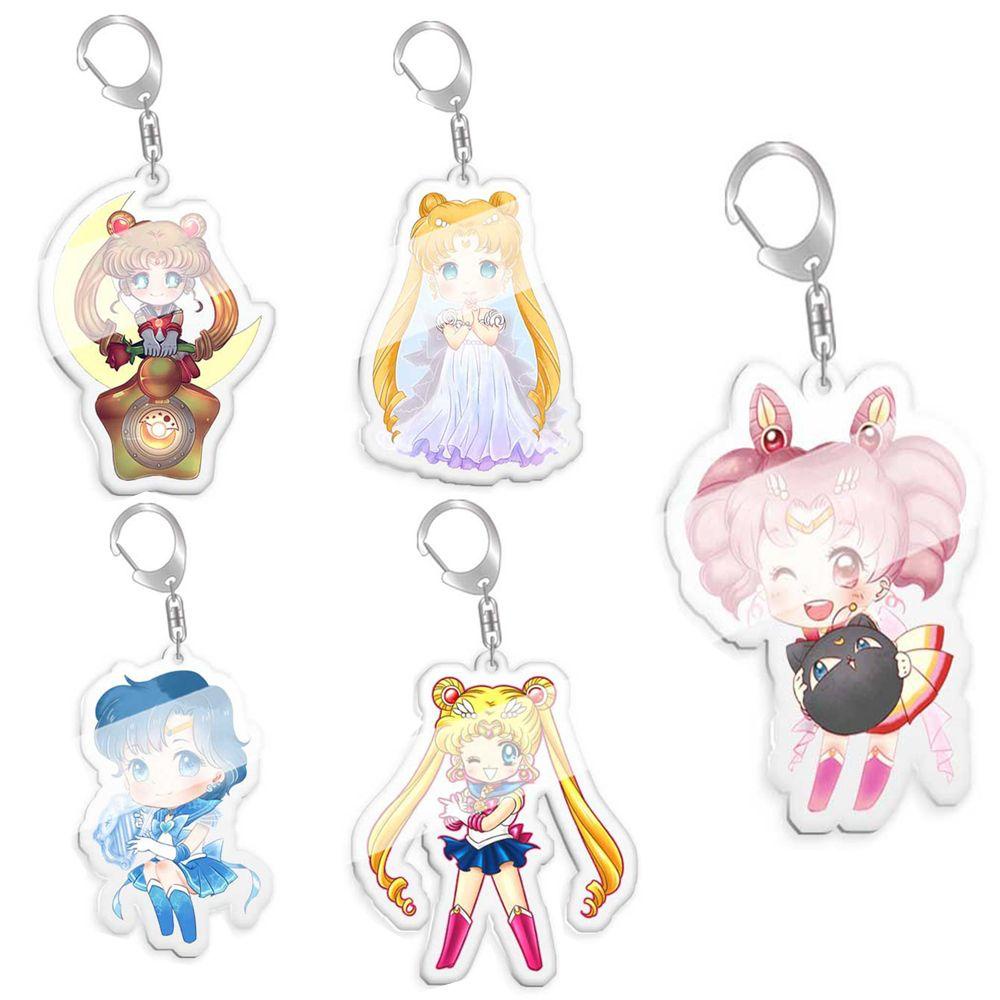 LANFY Móc Khóa Mặt Acrylic Hình Quạt In Hình Anime Nhật Bản Mamoru