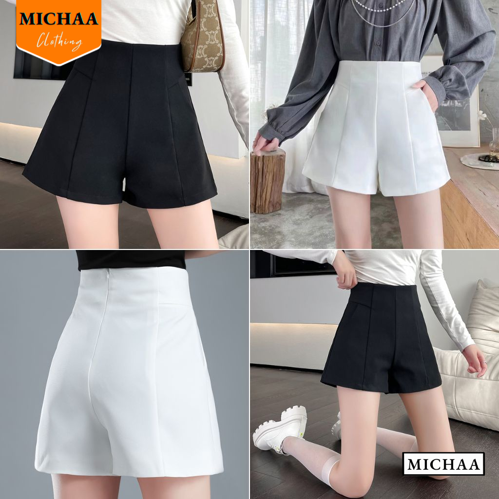 Quần SHORT TRƠN Lưng Cao Nữ Chất Tuyết Mưa, Quần Nữ Thời Trang - MICHAA QU09