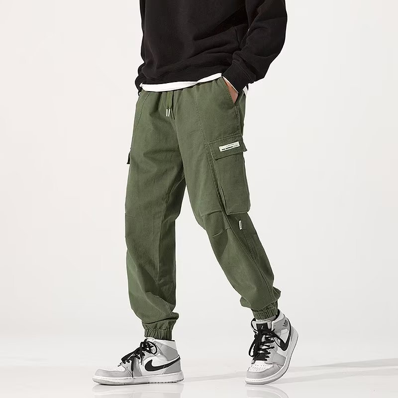 Quần Dài Dáng Suông Rộng Lưng Thun Phối Túi Chống Mòn Phong Cách Nhật Bản Thời Trang Cho Nam Size M-3XL