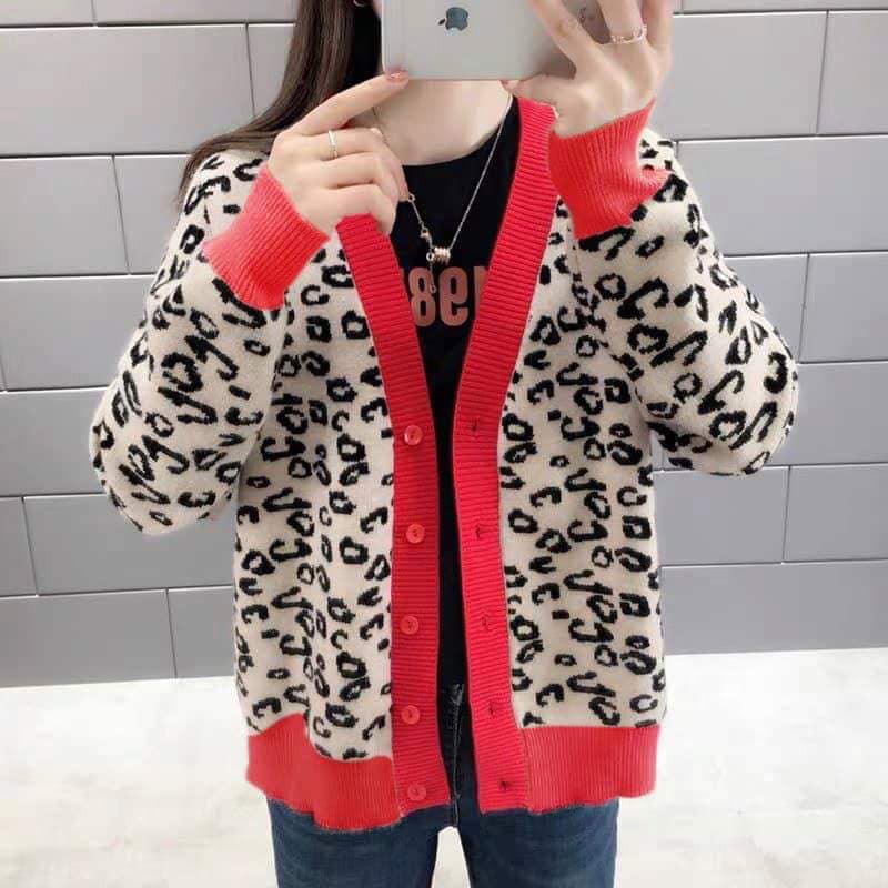 Áo khoác Cardigan hoạ tiết báo siêu đẹp về hàng. Chất da cá tàu dệt sẵn vải bao đẹp | BigBuy360 - bigbuy360.vn