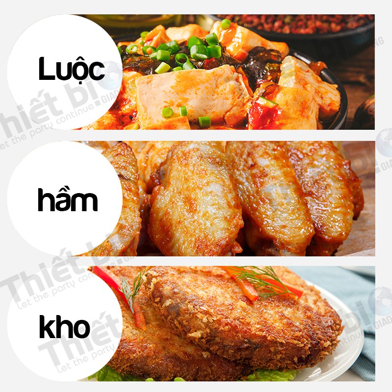 Nồi Lẩu Mini Đa Năng Tích Hợp (Lẩu, hấp, chiên, rán, xào, luộc, hầm, om) Chống Dính Tặng Kèm 7 Món Dụng Cụ Bếp