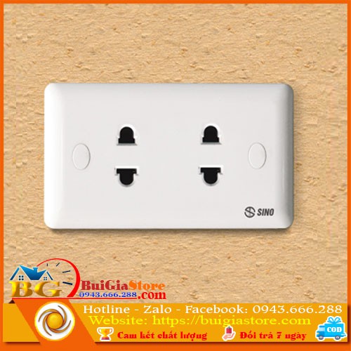 Mặt 2 ổ cắm 2 chấu 16A S1982
