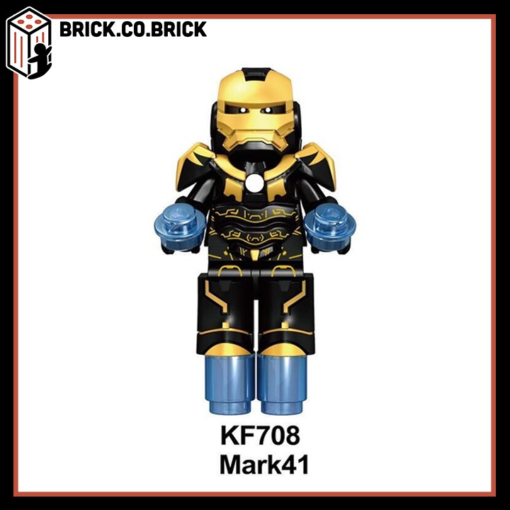 Lego Iron Man Non Đồ Chơi Lắp Ráp Minifigure Người Sắt Iron Patriot Mark 47 Mark 30 Mô Hình Siêu Anh Hùng KF6066