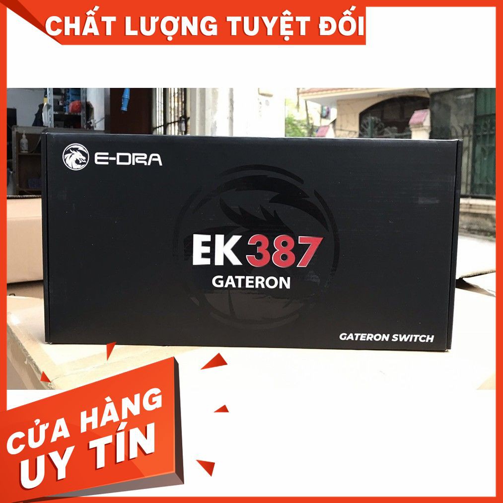 [HOT] Phím cơ E-dra EK387 Gateron Blue/Brown/Red/Yellow/Black switch dây liền, led đơn sắc - Hàng chính hãng