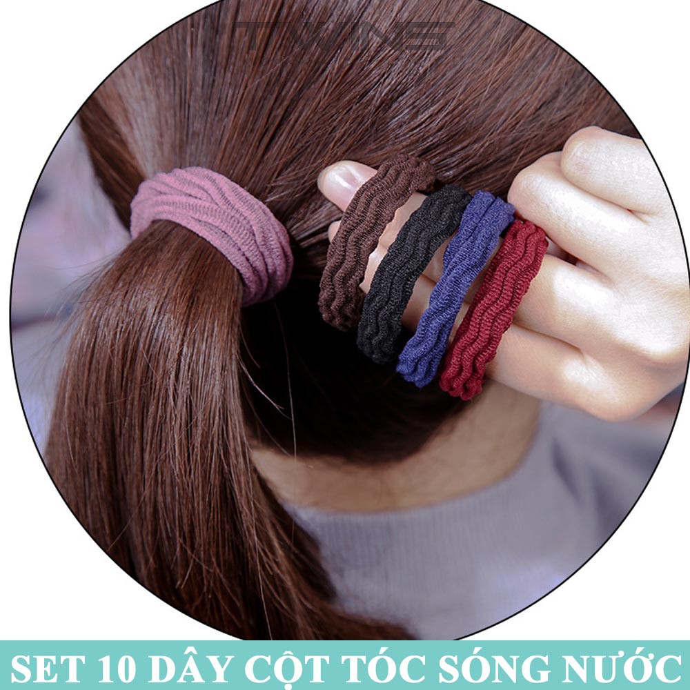 Set 10 dây cột tóc, buộc tóc SD115 màu dễ thương, cute, xinh đẹp phong cách Hàn Quốc làm phụ kiện tóc thời trang cho nữ