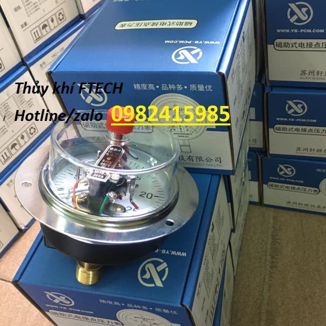 ĐỒNG HỒ ÁP SUẤT 3 KIM YCX-100 Dải đo chân không- Chân đứng