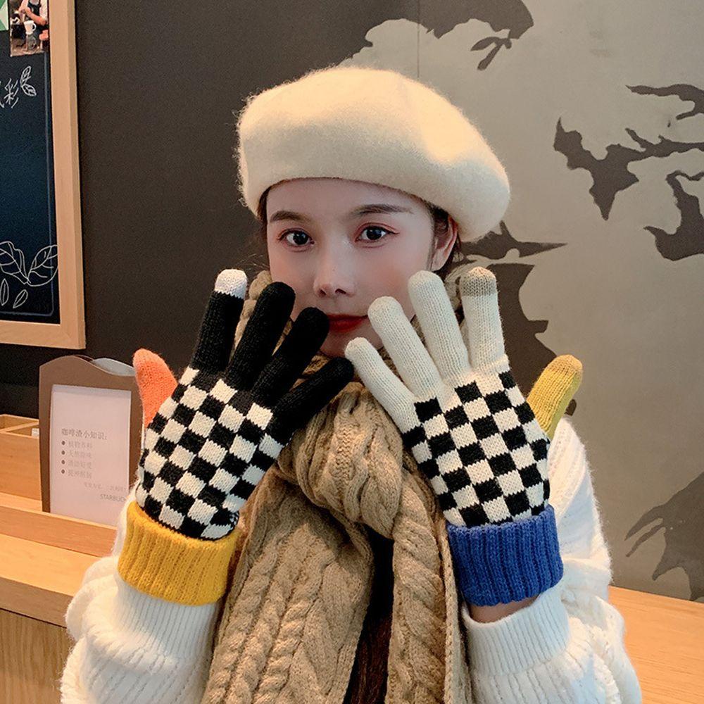 VANES1 1 Đôi Găng Tay Giữ Ấm Thời Trang Có Thể Chạm Màn Hình Cảm Ứng