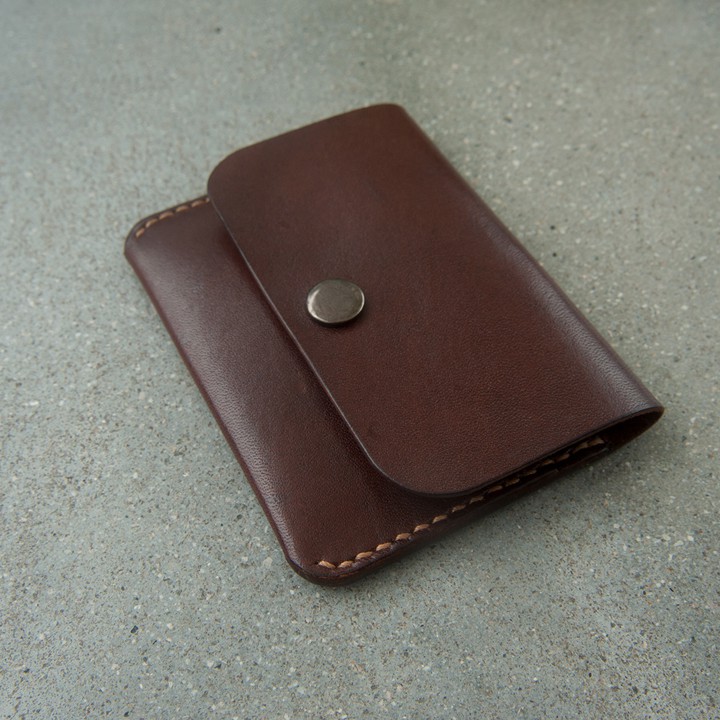 Ví da nữ mini màu nâu - Da bò thật - Đồ da Handmade Mino Crafts