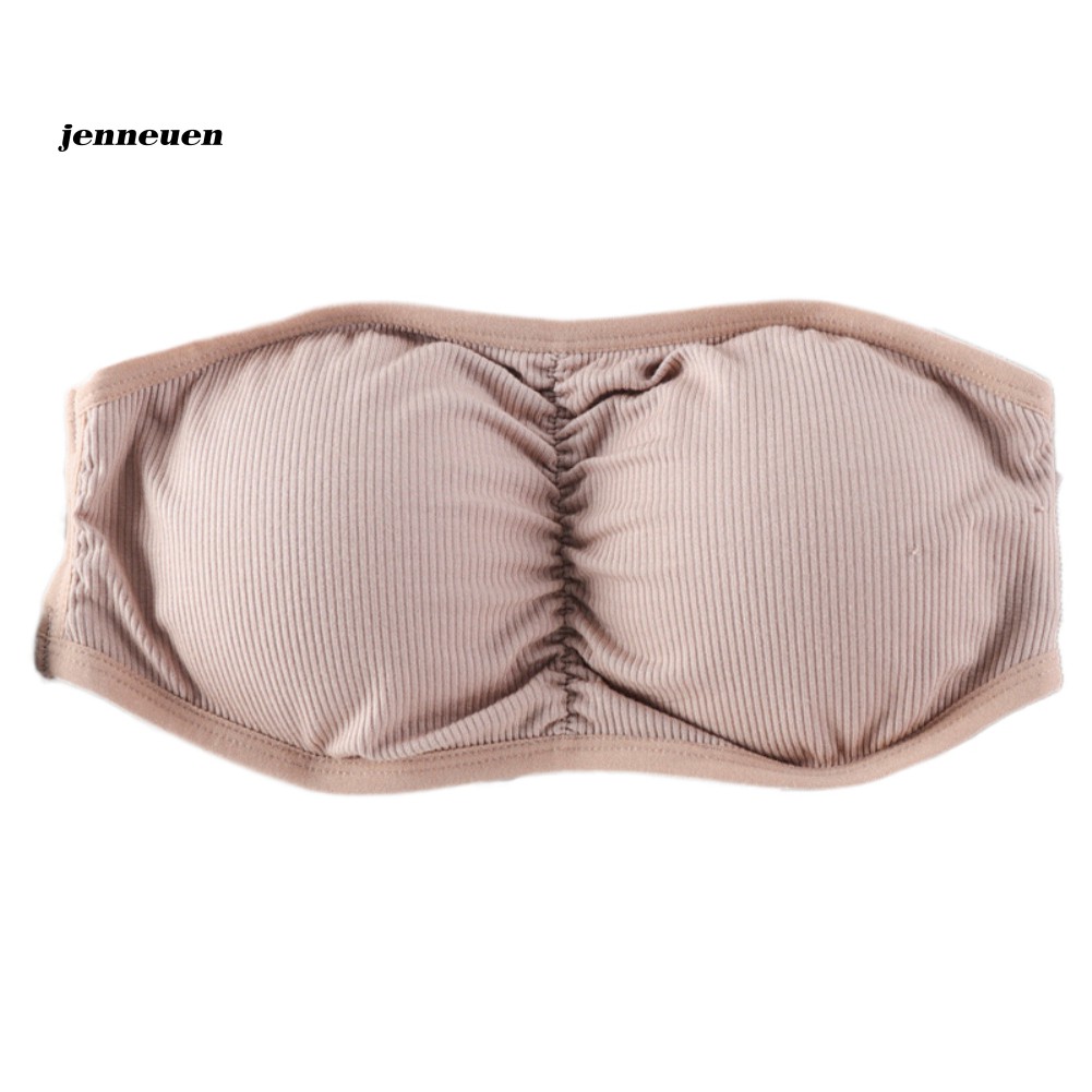 Áo Bra Thể Thao Không Dây Màu Trơn Có Đệm Mút Gợi Cảm Cho Nữ