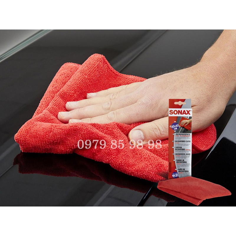 Combo nước rửa xe và khăn lau xe đa năng SONAX Gloss Shampoo Concentrate. SONAX Microfibre cloth exterior