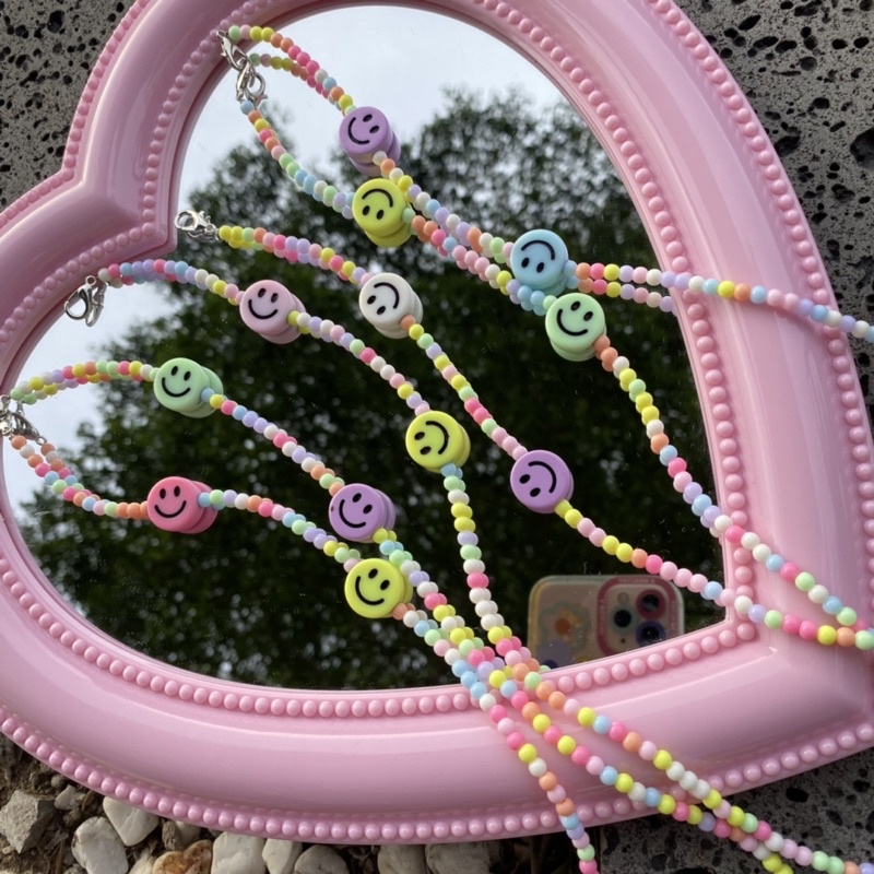 Dây đeo khẩu trang mặt cười màu pastel siêu cưng cho bé và người lớn / dây chống thất lạc khẩu trang