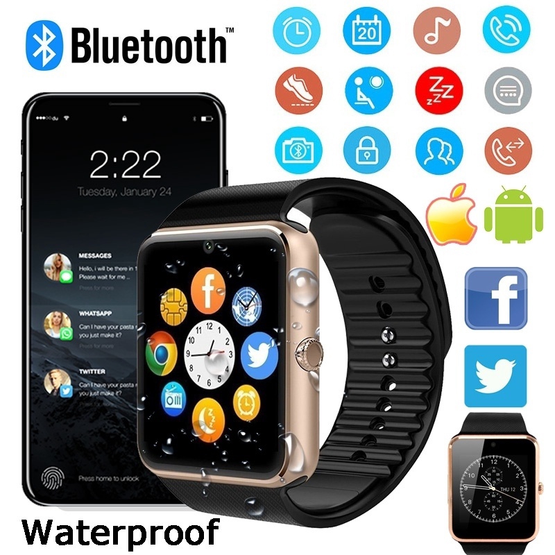 Đồng hồ thông minh GT08 chống nước có kết nối bluetooth phong cách thể thao cho điện thoại Android