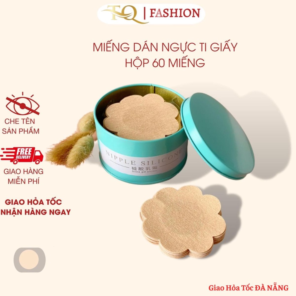 Miếng dán ngực ti giấy TQ Fashion 60 Miếng dán ngực Hộp dán ti giấy hình hoa mai cao cấp 307