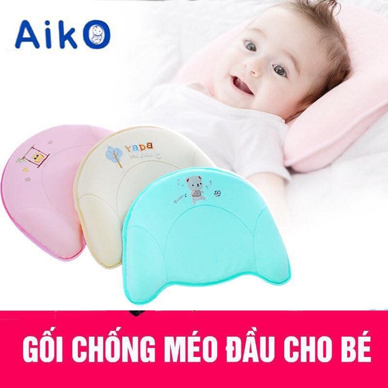 [QUÀ 25K]Gối Cao Su Non Cho Bé,Gối Chống Bẹp Đầu Cho Trẻ Sơ Sinh Chính Hãng AIKO,Tặng Rơ Lưỡi Silicon Trị Giá 25k Cho Bé