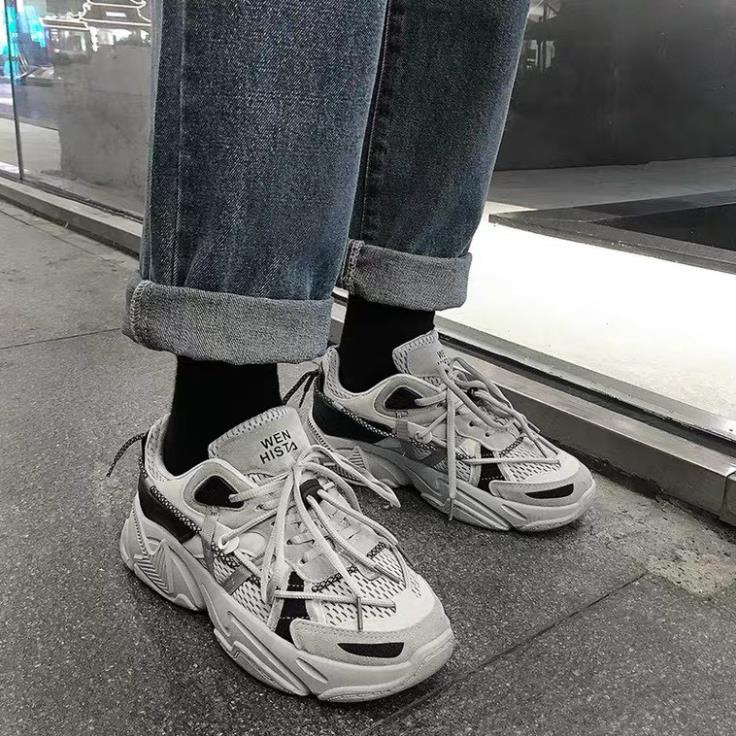 Giày Thể Thao Nam Nữ Ulzzang Dây Phản Quang Giày Sneaker Tăng chiều Cao /