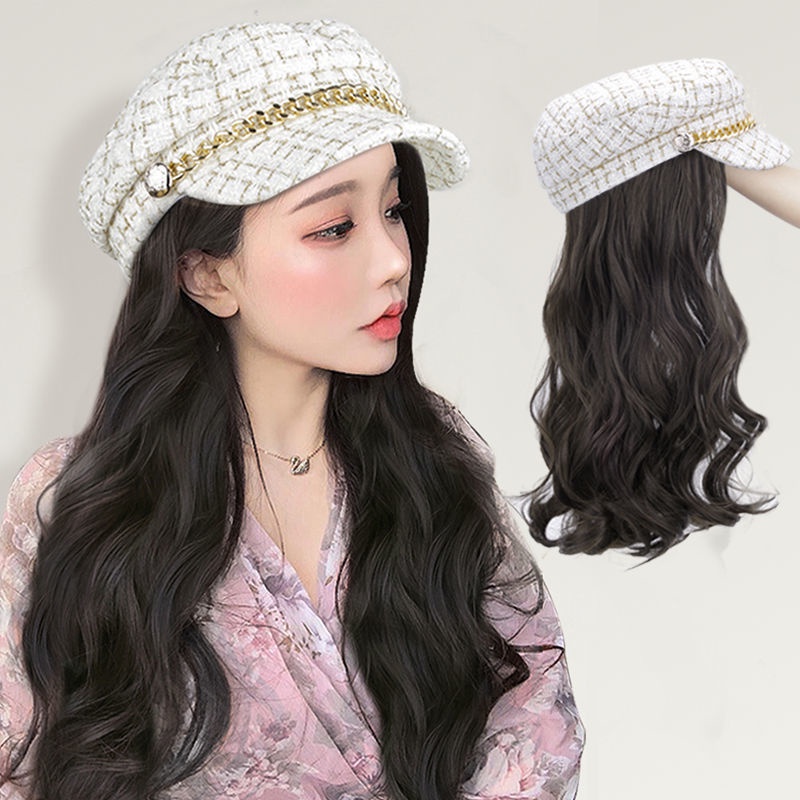 Mũ Nồi Kèm Tóc Giả Dài Xoăn Thời Trang Xuân Hè Thu Đông Cho Nữ