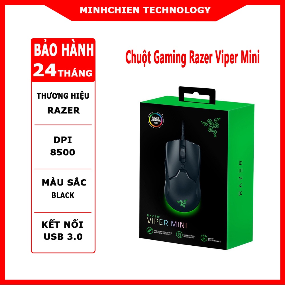 Chuột Gaming Có Dây Razer Viper Mini Mới 100% - Hàng Chính Hãng ( Bảo Hành 2 Năm )