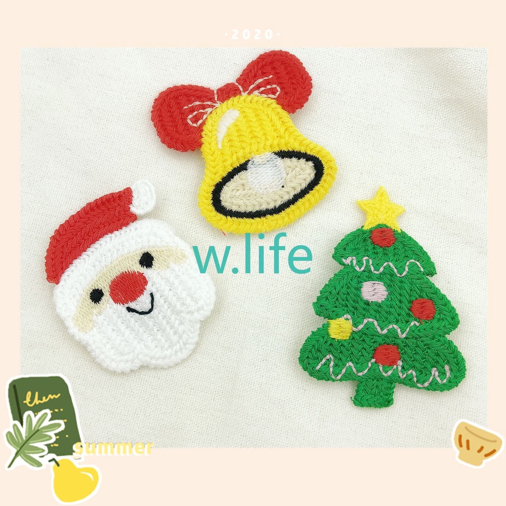 Kẹp tóc hình ông già noel/tuần lộc/tuần lộc bằng len xinh xắn