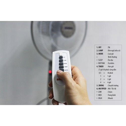 Quạt đứng điều khiển từ xa Senko DR1608 công suất 65W, có chức năng hẹn giờ - Hàng chính hãng - Bảo hành 2 năm