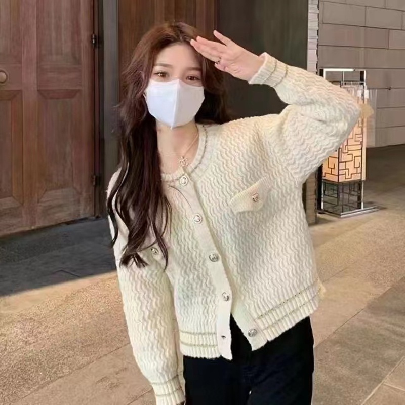 Áo khoác cardigan SUXI dệt kim tay dài màu sắc thanh lịch cho phái nữ