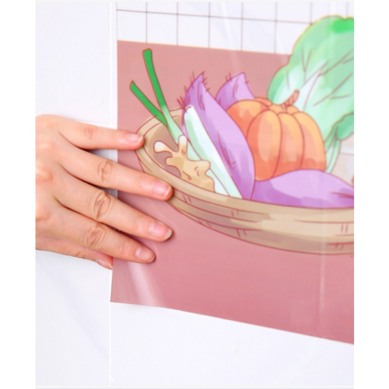 Giấy dán bếp chống dầu mỡ, dễ lau chùi, decal dán tường bếp trang trí cute